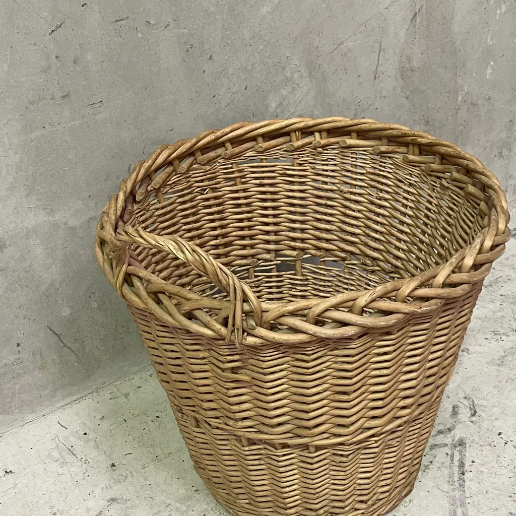 Large Cane Laundry Basket Image 1++