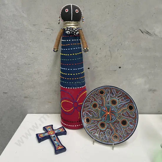 Assorted Collectable items including Beaded Ethnic Doll etc