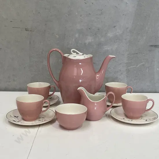 Johnson Brothers Mid Century "Pink Blossom" Coffee Set