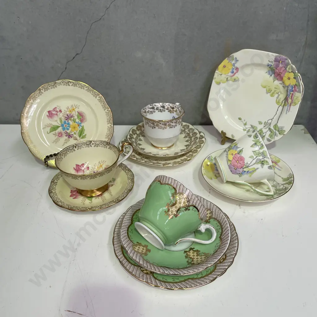 Four Handpainted Trios incl Queen Anne, Foley and Aynsley etc Image 1++
