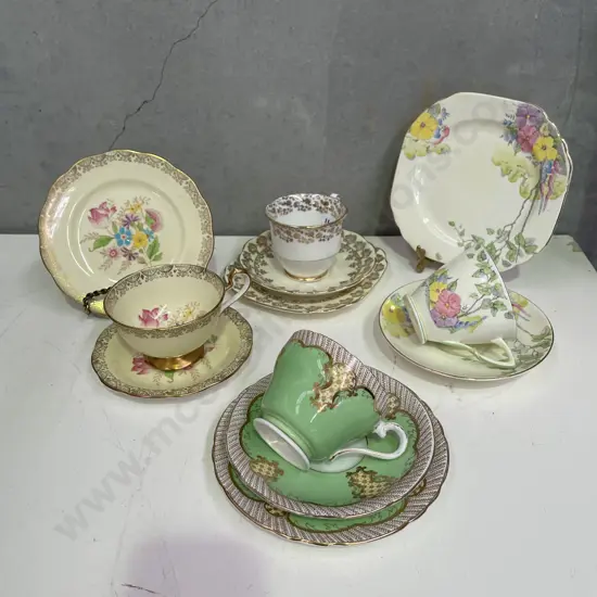 Four Handpainted Trios incl Queen Anne, Foley and Aynsley etc
