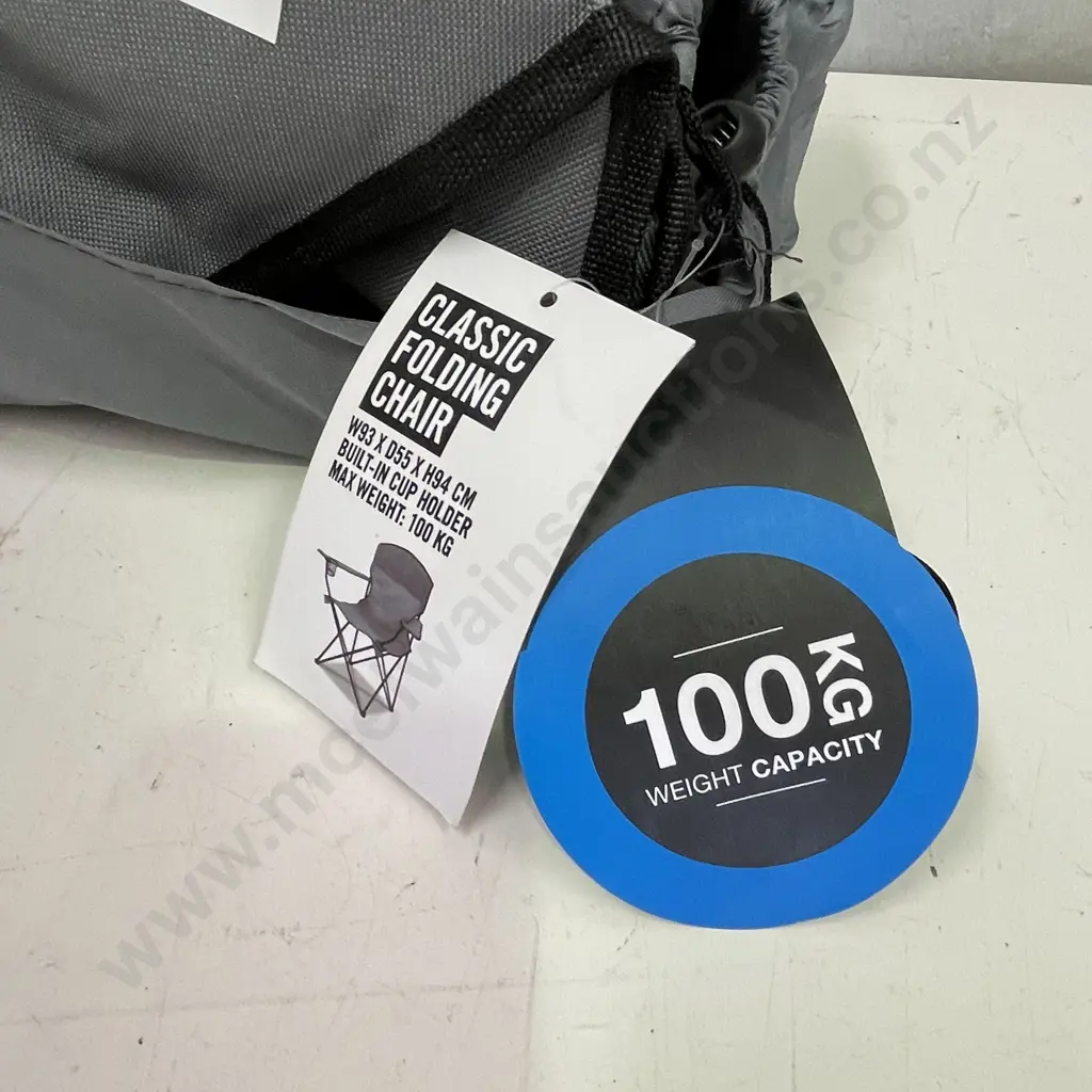 Two as New Folding Camp Chairs - 100kg Image 1++