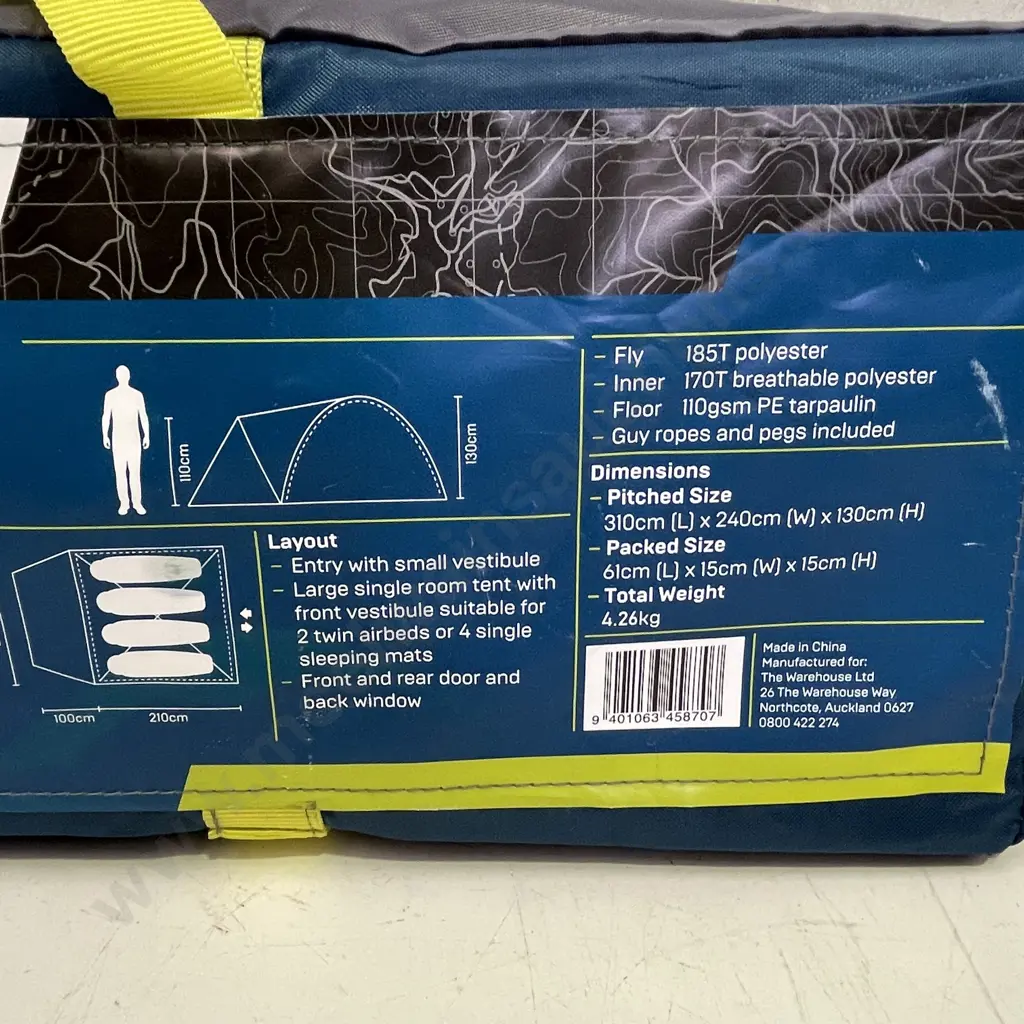 Navigator South 4 person Tent. As new in Box within bag Image 1++