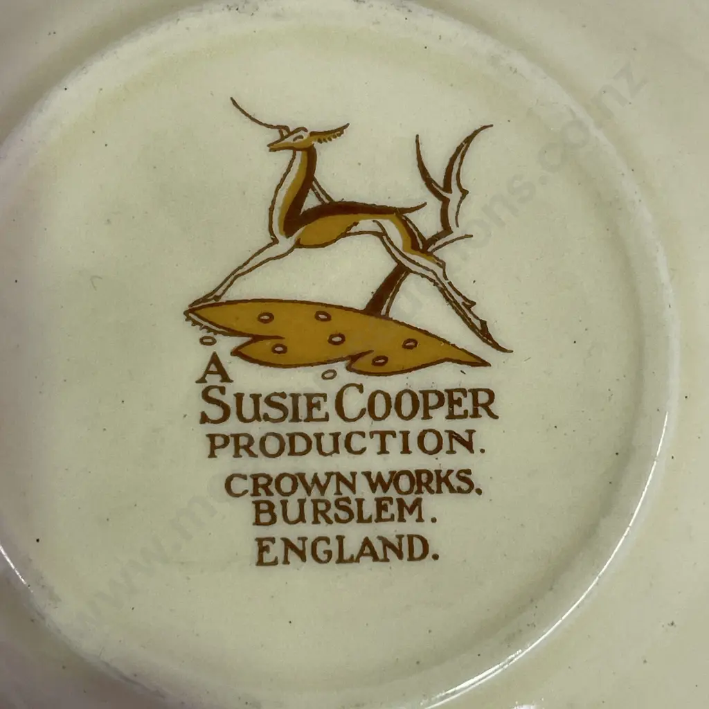 Mid Century Susie Cooper Coffee Set. Handpainted stylised decoration. AF to inside rim of teapot Image 1++