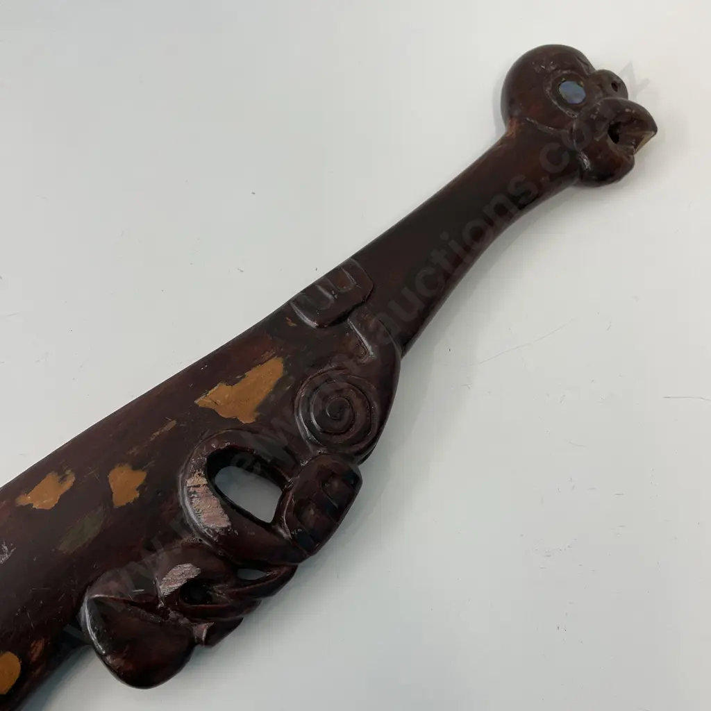 Carved NZ Maori Patu L46cm Image 1++