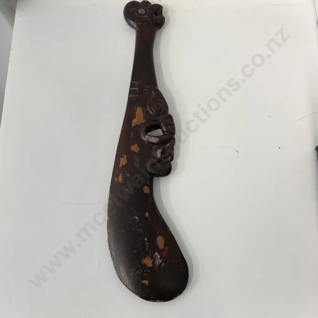 Carved NZ Maori Patu L46cm Image 1++