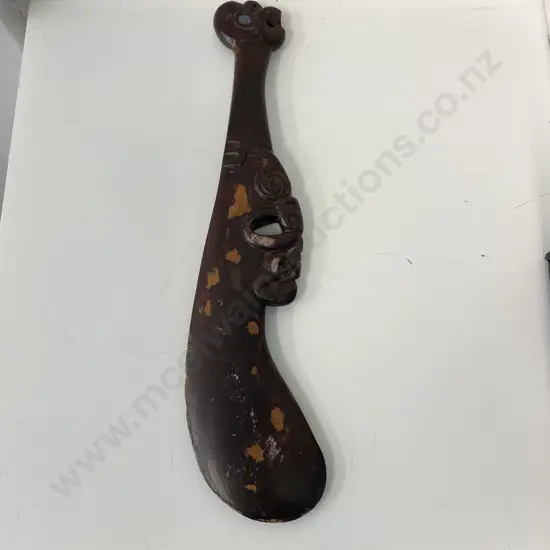 Carved NZ Maori Patu L46cm