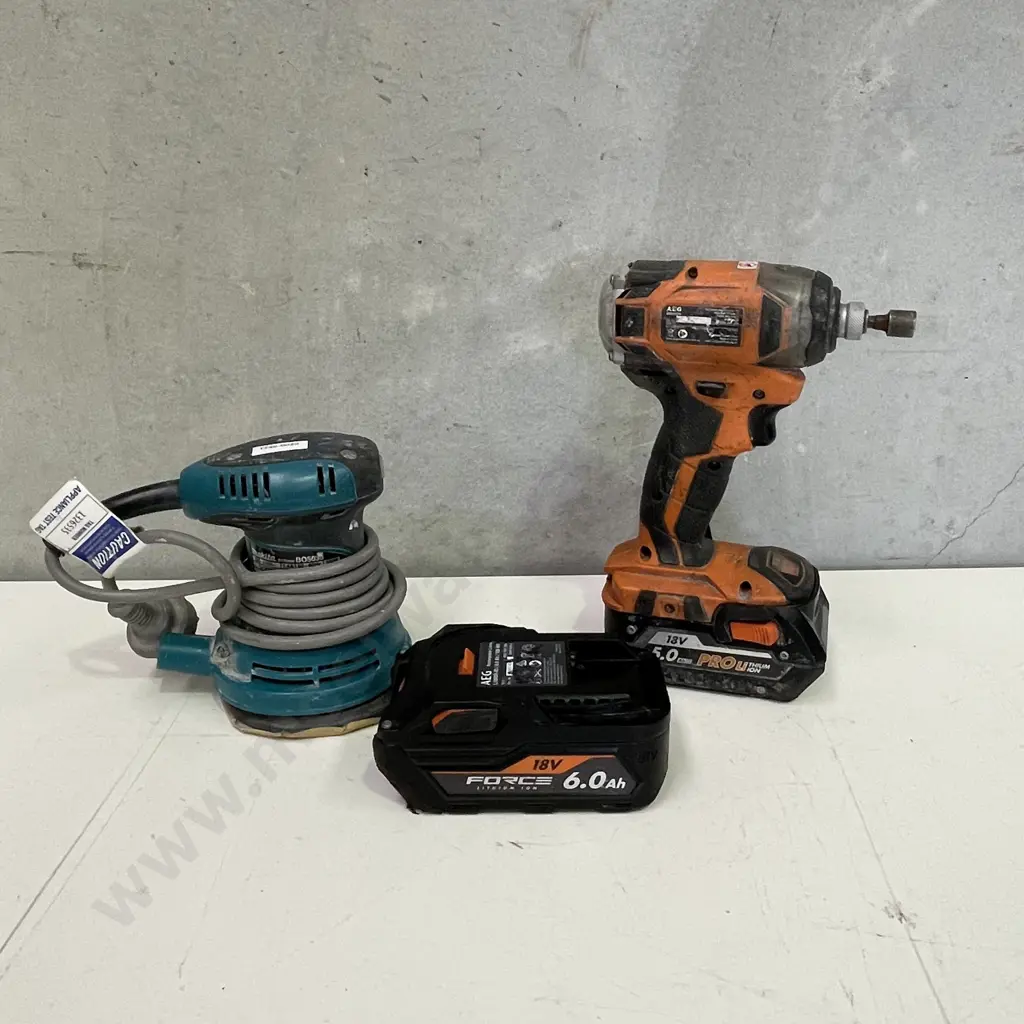 Makita Sander with AEG Drill with batttery and extra battery Image 1++