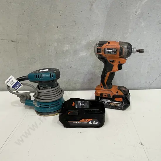 Makita Sander with AEG Drill with batttery and extra battery