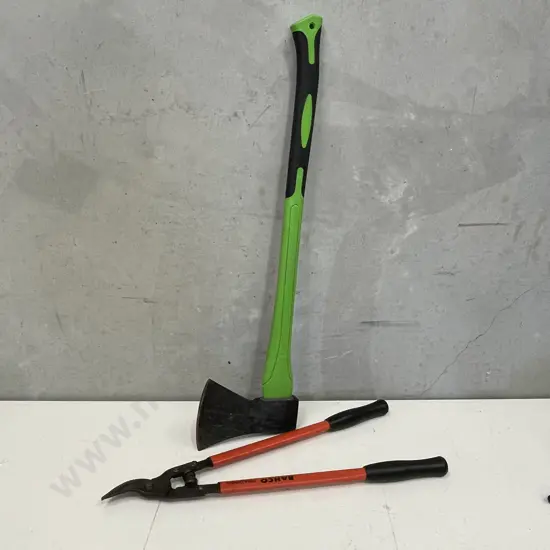 Bahco Pradines French Secateurs with Green and Black Axe