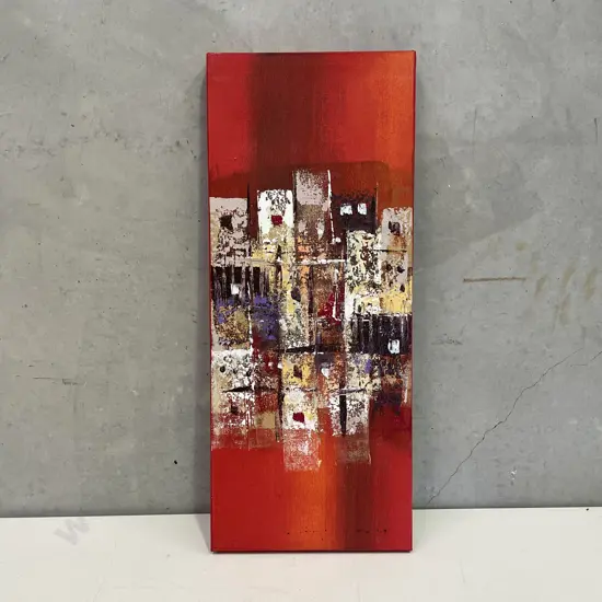 Abstract Handpainted Canvas Artwork. 75 x 31cm