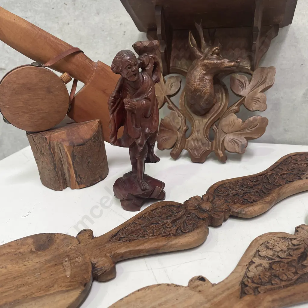 Assortment of Carved Wooden items Image 1++