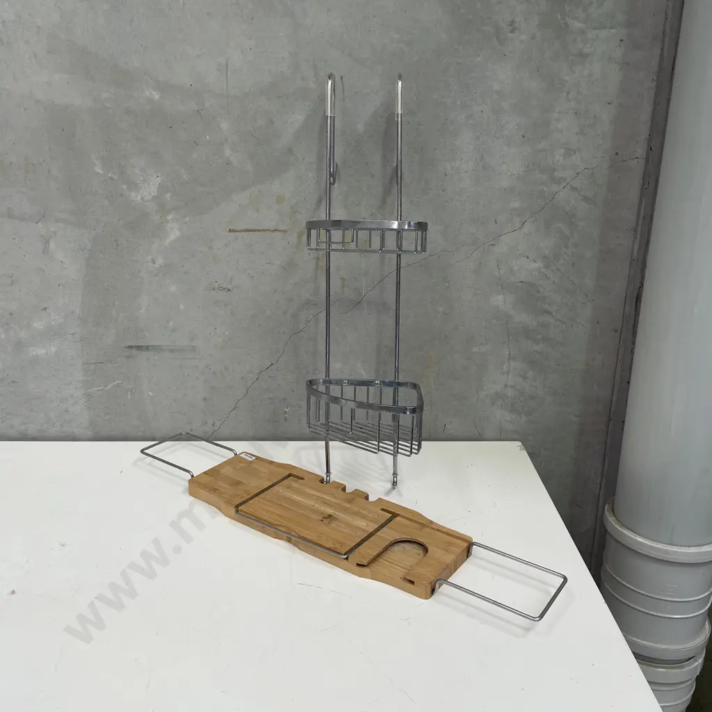 Bath Tray/Caddy with Shower Shelf Caddy Image 1++