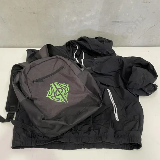 Black Nike Jacket with Black Backpack