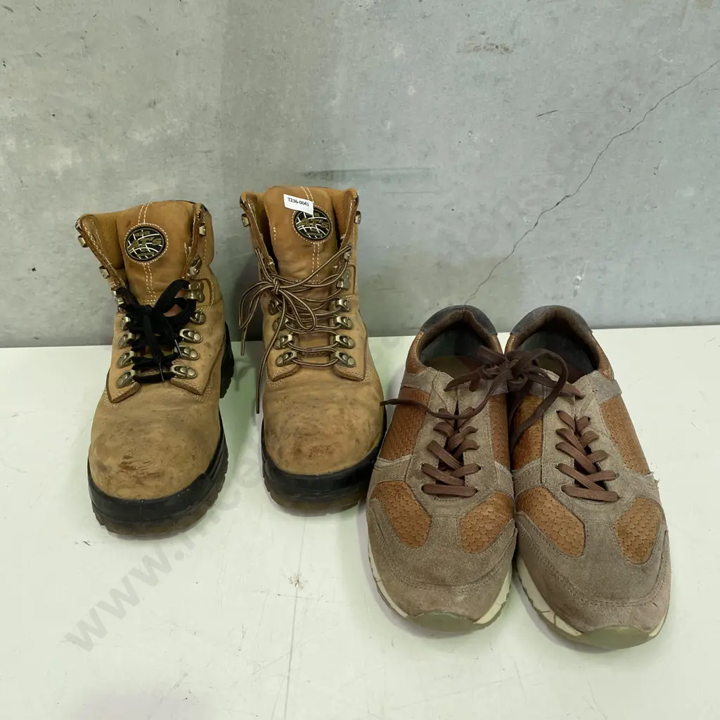 Pair Oliver All Terrain Boots - Size 7 with Pair Brown Acton Shoes Size 44 (European) Image 1++