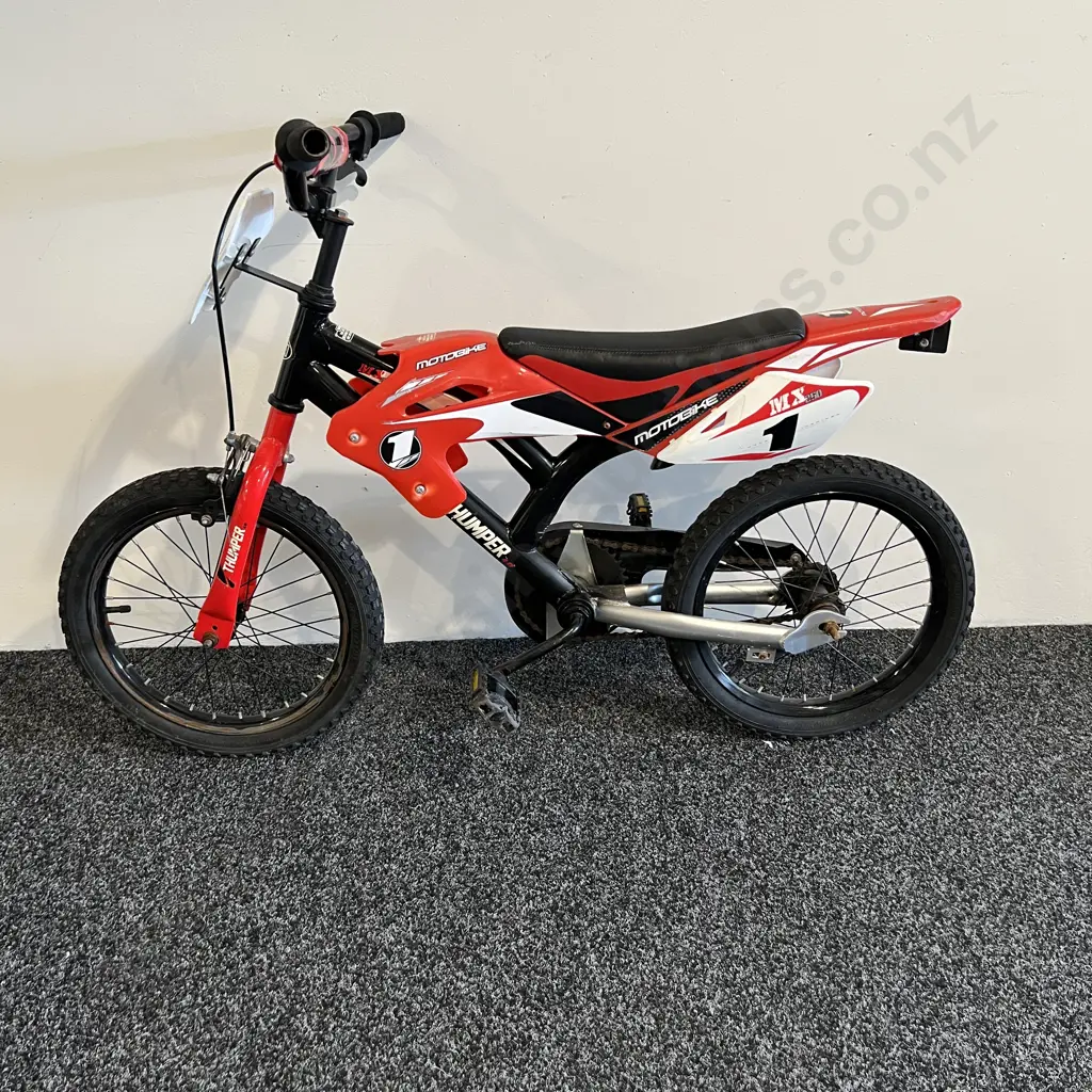 Red Black and White Thumper Motobike BMX Bike, Childs size Image 1++