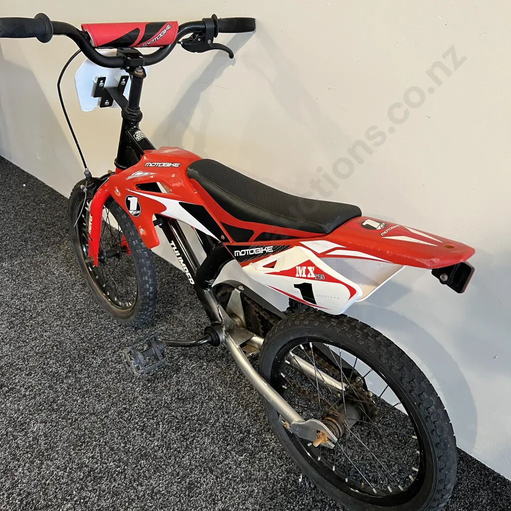 Red Black and White Thumper Motobike BMX Bike, Childs size Image 1++