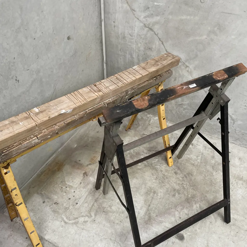 Folding Saw Horse with one other folding bench Image 1++