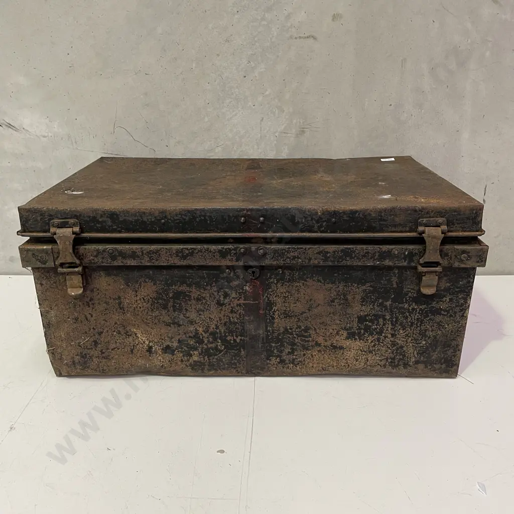 Vintage Tin Chest with Assorted Tools. 75 x 50 H32cm Image 1++