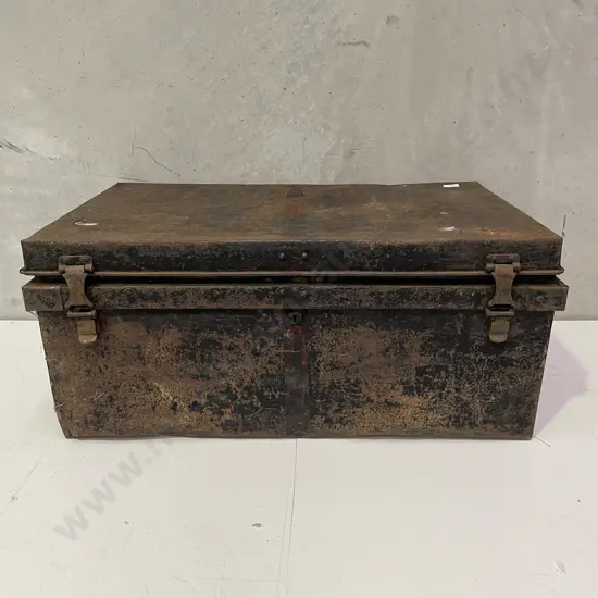 Vintage Tin Chest with Assorted Tools. 75 x 50 H32cm