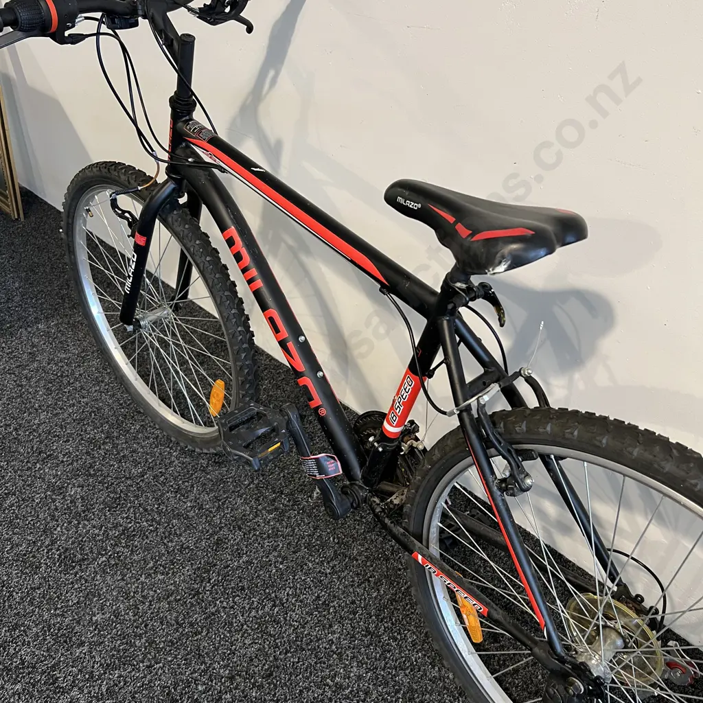 Black and Red Milazo Bike, 18 Speed, Size Medium Image 1++