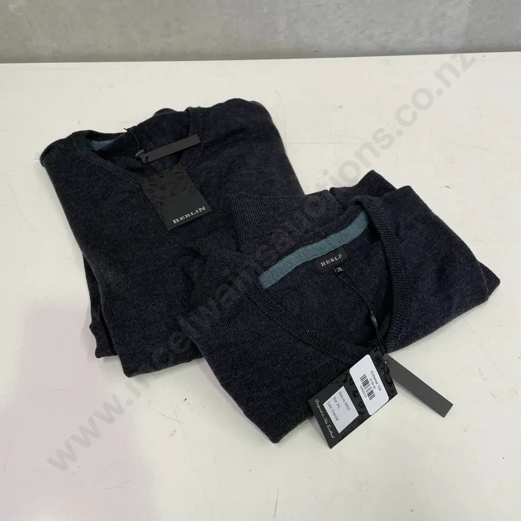 As New Berlin 100% Merino Wool Jumpers x 2: L and 2XL Image 1++