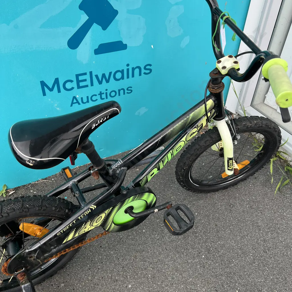 Childs Zinc Backbone Scooter with Burst BMX Bike with training wheels Image 1++