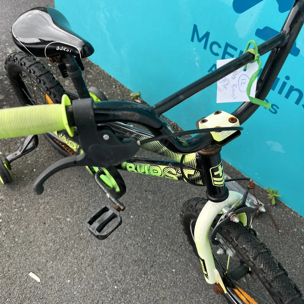 Childs Zinc Backbone Scooter with Burst BMX Bike with training wheels Image 1++