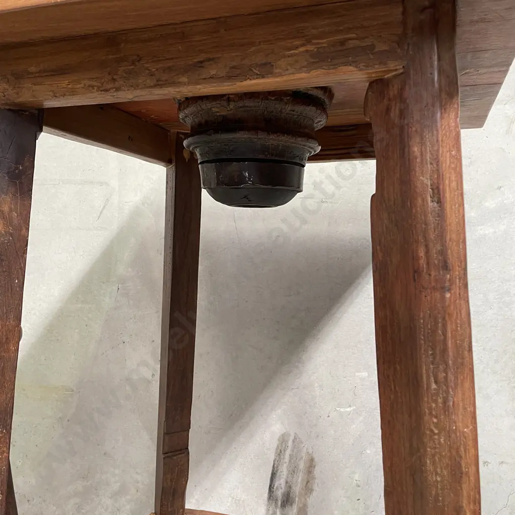 3 Piece Solid Teak Bar Leaner with two Barstools. Table H1.12m Top 60cm sq. Stools H75cm Image 1++