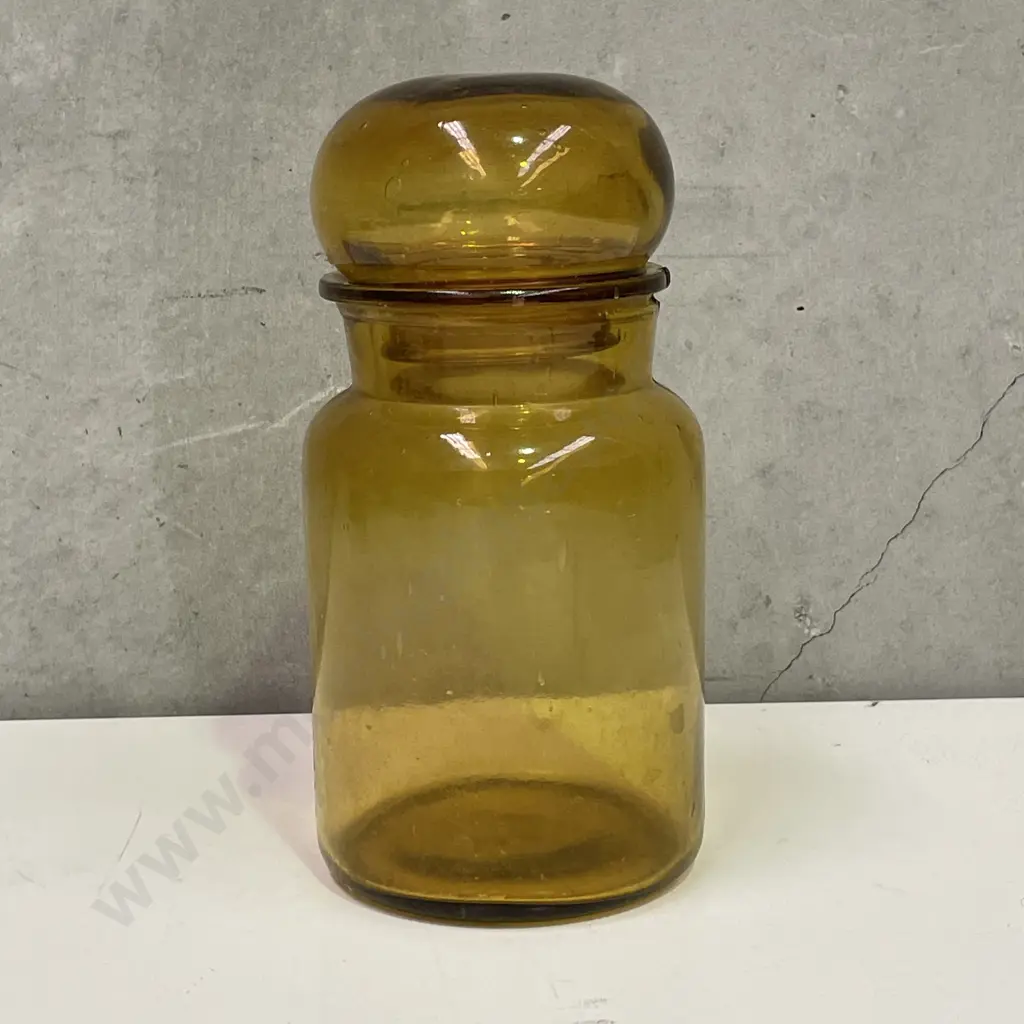 Mid Century Style Amber Art Glass Jar. H23cm Image 1++