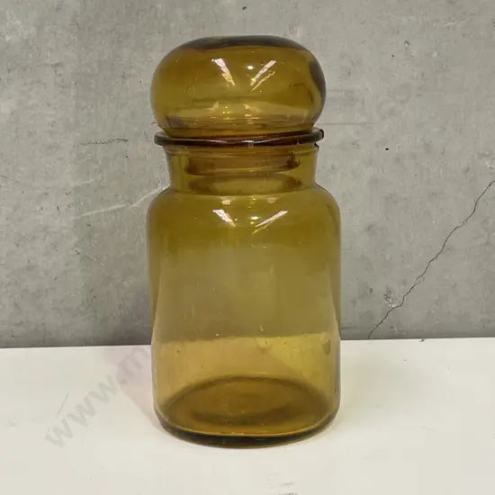 Mid Century Style Amber Art Glass Jar. H23cm