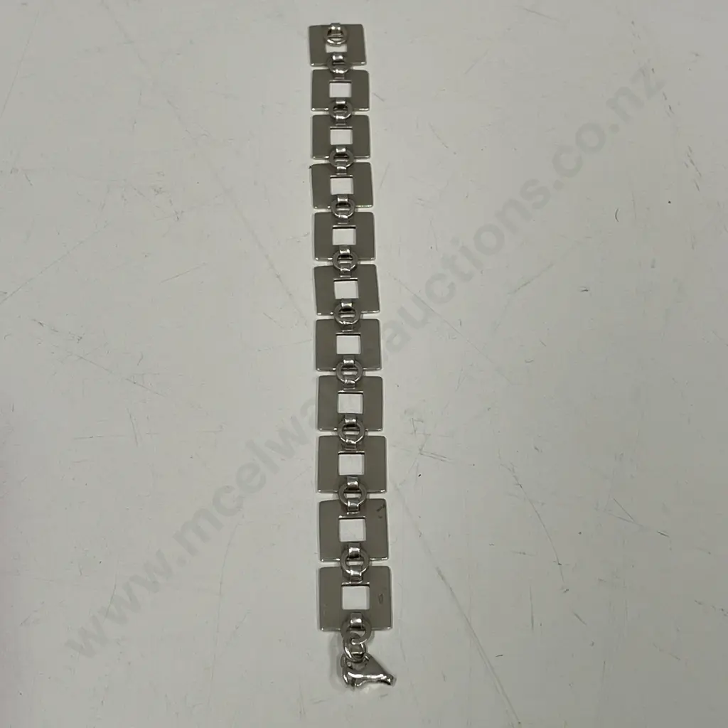 Sterling Silver (stamped 925) Square Link Bracelet Image 1++