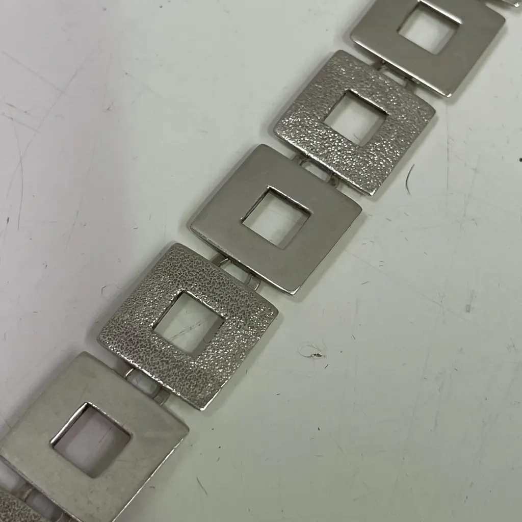 Sterling Silver (stamped 925) Square Link Bracelet Image 1++