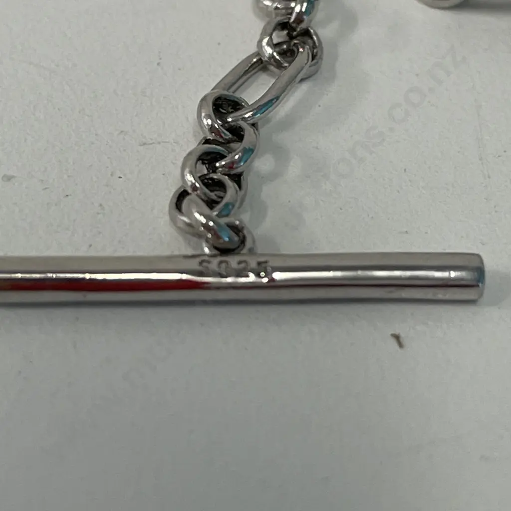 Sterling Silver Fob with Pendant and Chain Image 1++