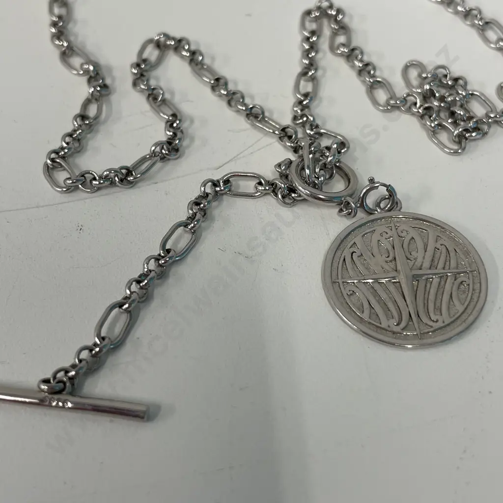 Sterling Silver Fob with Pendant and Chain Image 1++