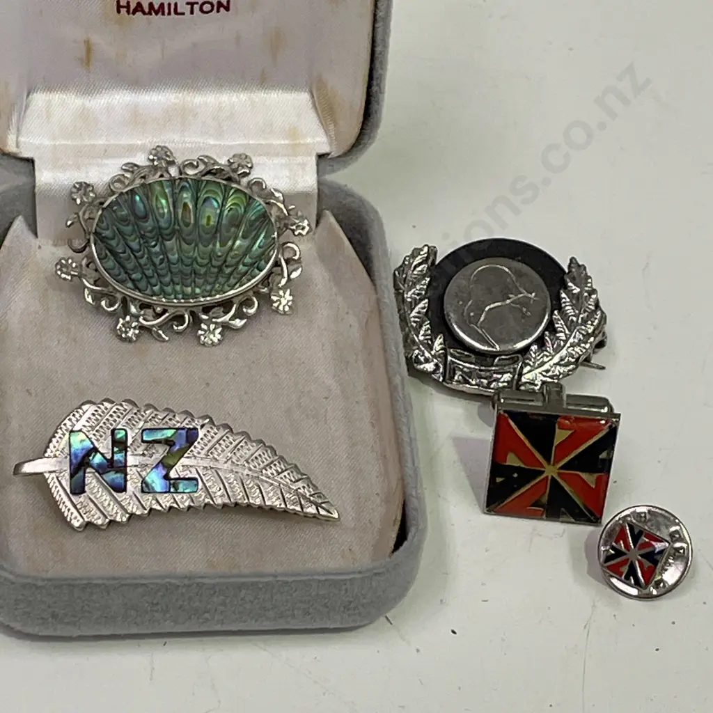 Assorted Kiwiana Jewellery including Sterling Silver Brooches Image 1++