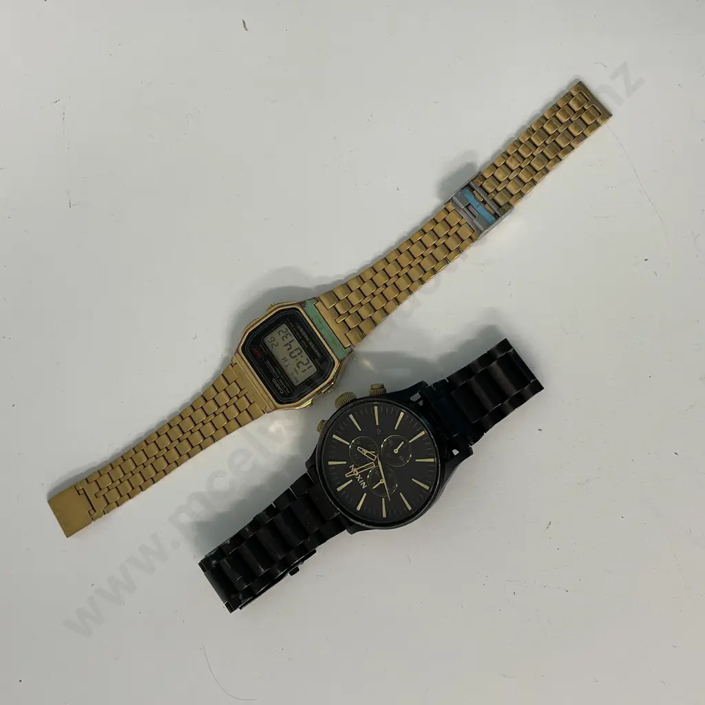 Nixon Never Be Late The Sentry Chrono Mens Watch with Casio watch Image 1++