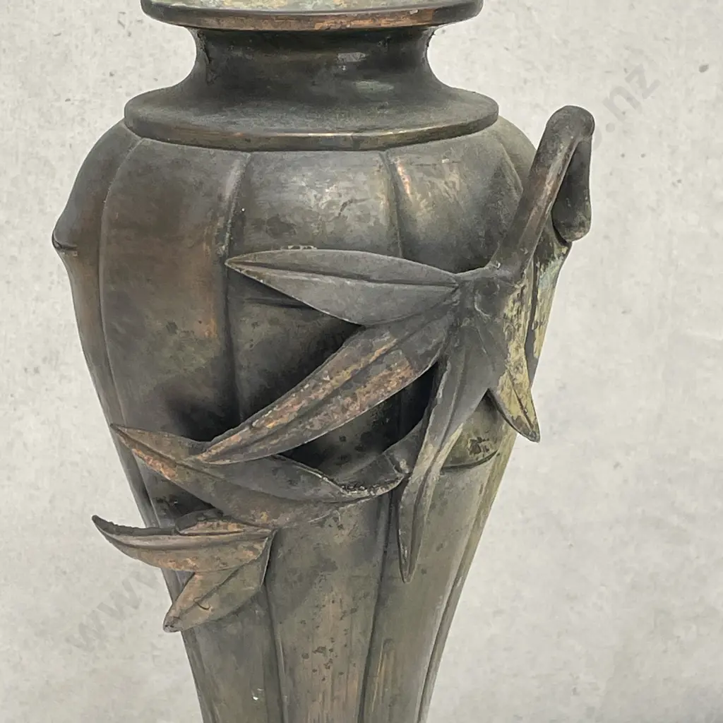 Vintage Bronze/Brass? Art Nouveau Relief Vase. H31cm Image 1++