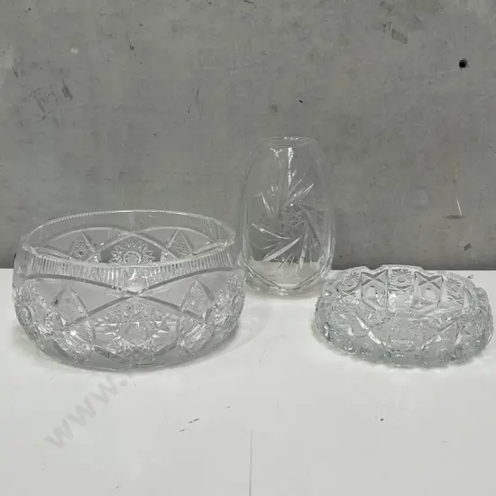 Assorted Vintage Heavy Deep Cut Crystal items