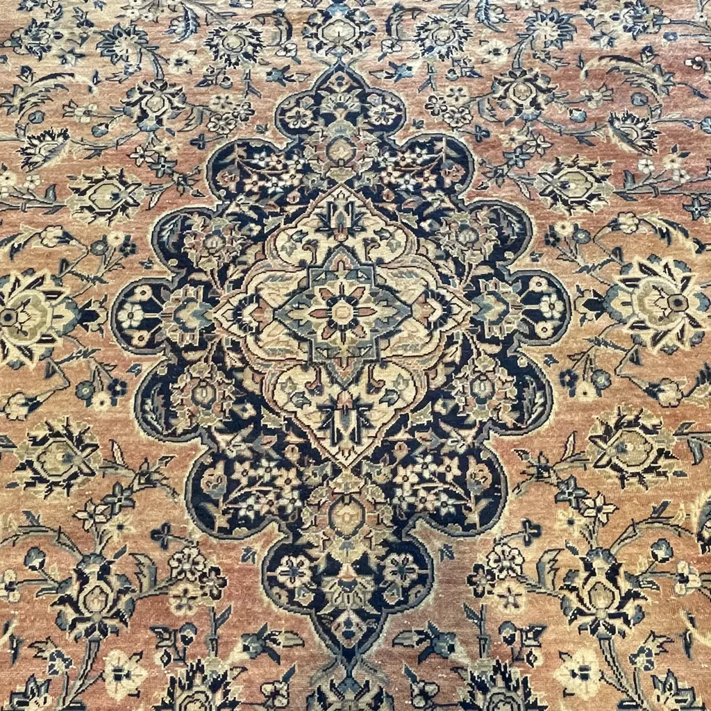 Extra Large Persian Isfahan Kashan 100% Wool Floor Rug, 3.8 x 2.75m Image 1++