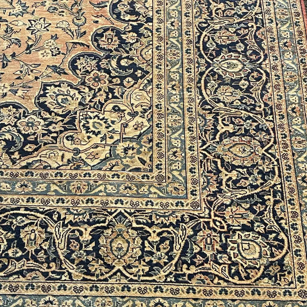 Extra Large Persian Isfahan Kashan 100% Wool Floor Rug, 3.8 x 2.75m Image 1++