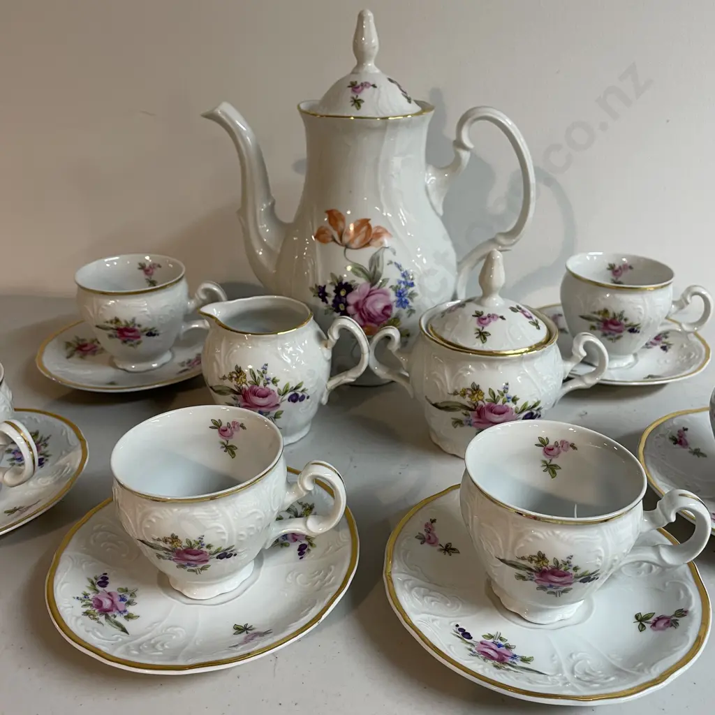 Vintage Czechoslovakia "Bernadotte" Porcelain Coffee Set Image 1++