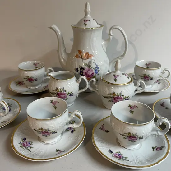 Vintage Czechoslovakia "Bernadotte" Porcelain Coffee Set