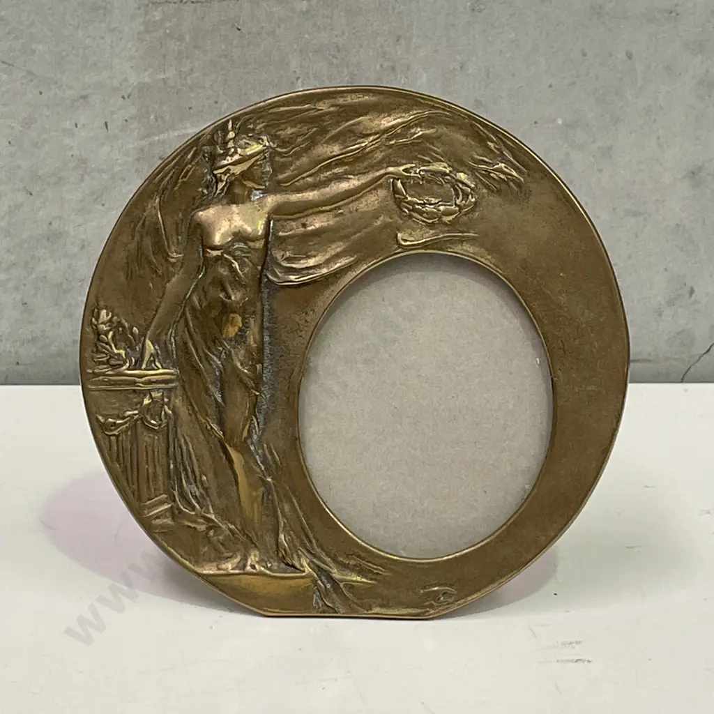 Vintage Art Nouveau Brass Picture Frame Image 1++