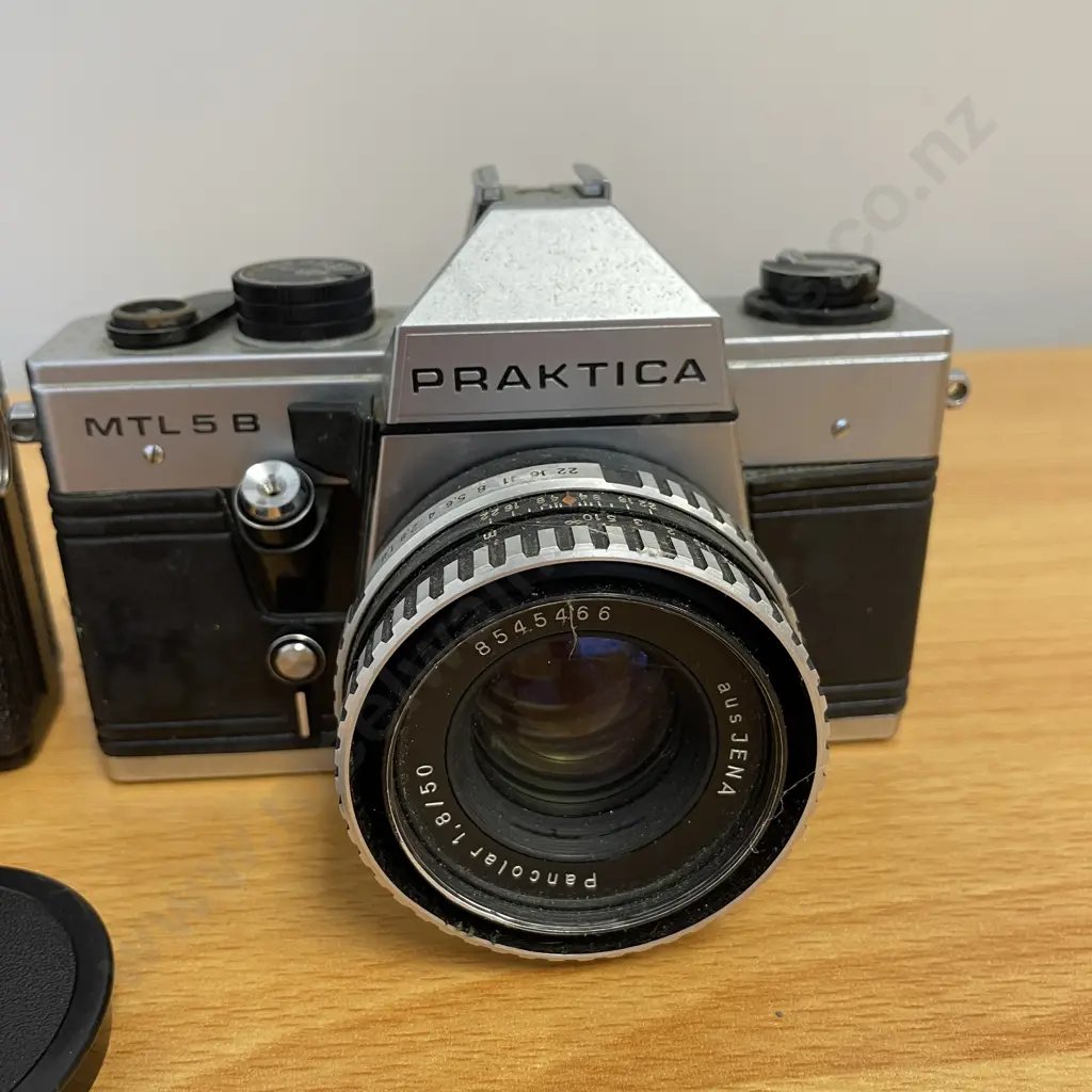 Two Vintage Praktica Cameras: EE2 Model and MTL5B Model. With Lenses Image 1++