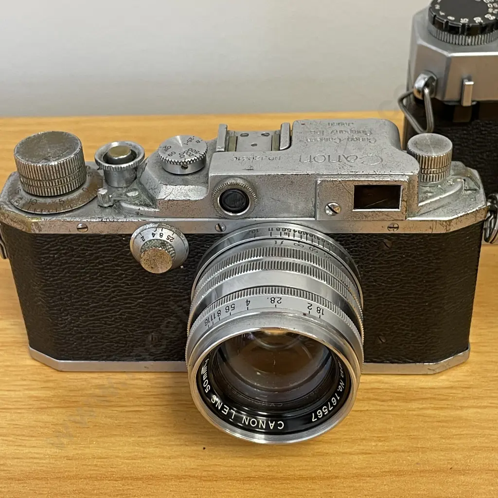 Two Vintage Canon Cameras: No120316 with 50mm Lens and Canonflex RP with Super-Canomatic 50mm Lens Image 1++