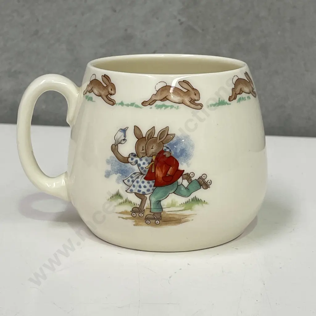 Royal Doulton Bunnykins Mug with Skating Scene Image 1++