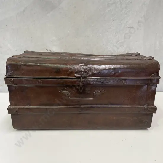 Vintage Large Bronze effect Iron Trunk/Chest. W75 H45 D40cm