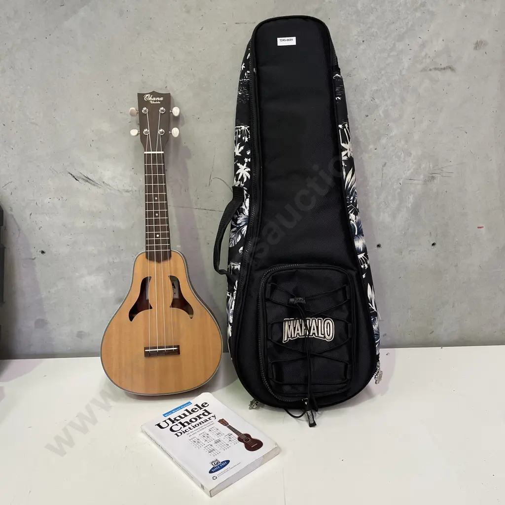 Ohana Hand Crafted Ukulele with Chord Dictionary in Mahalo Case Image 1++