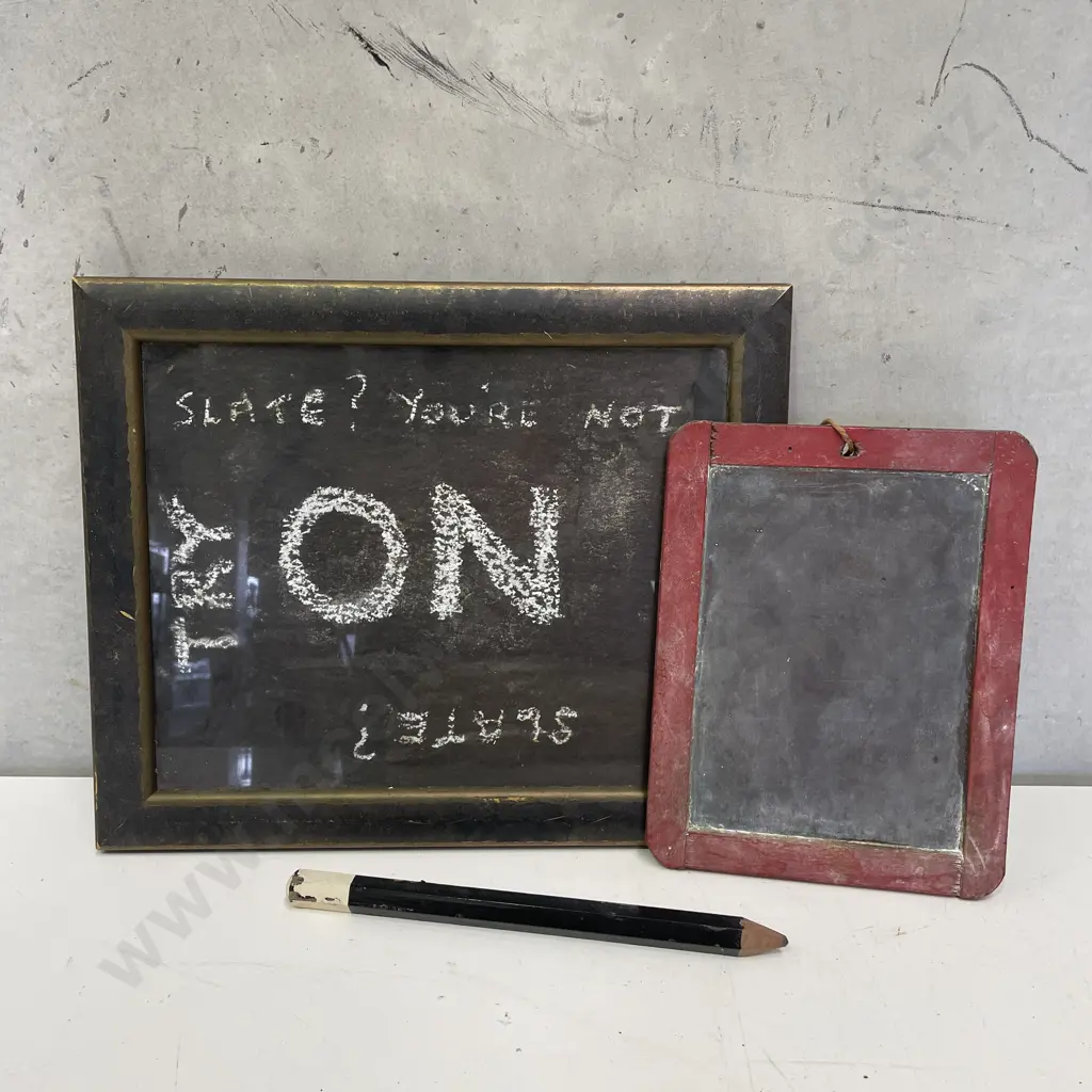 Vintage School Framed Slate Board with chalkboard Image 1++